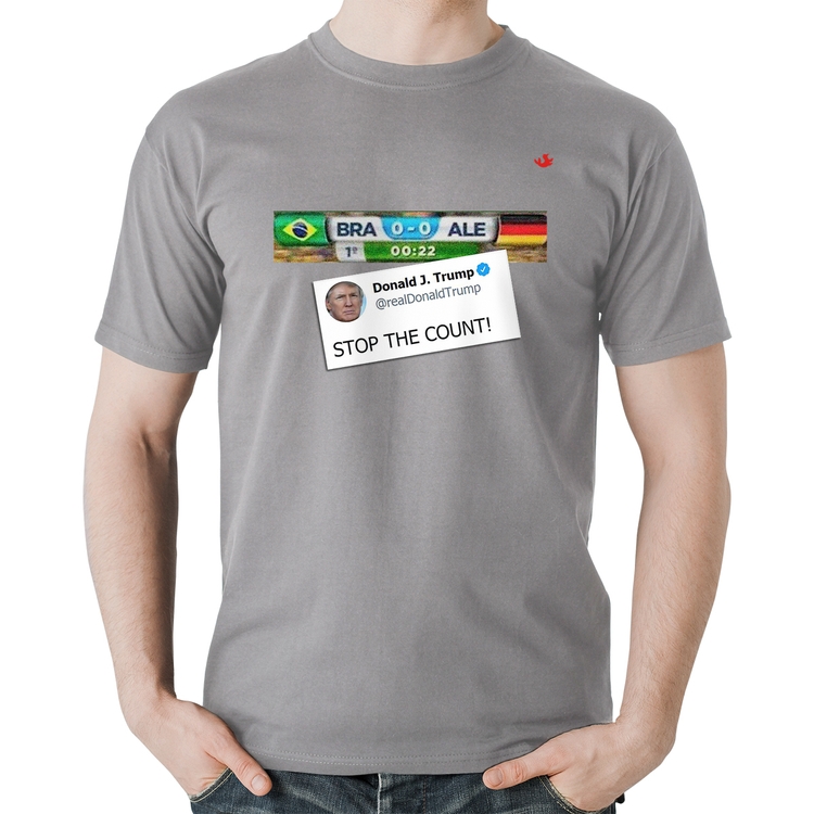 Camiseta Algodão Stop the Count 7x1 - Cinza