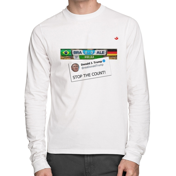 Camiseta Algodão Stop the Count 7x1 Manga Longa - Branca