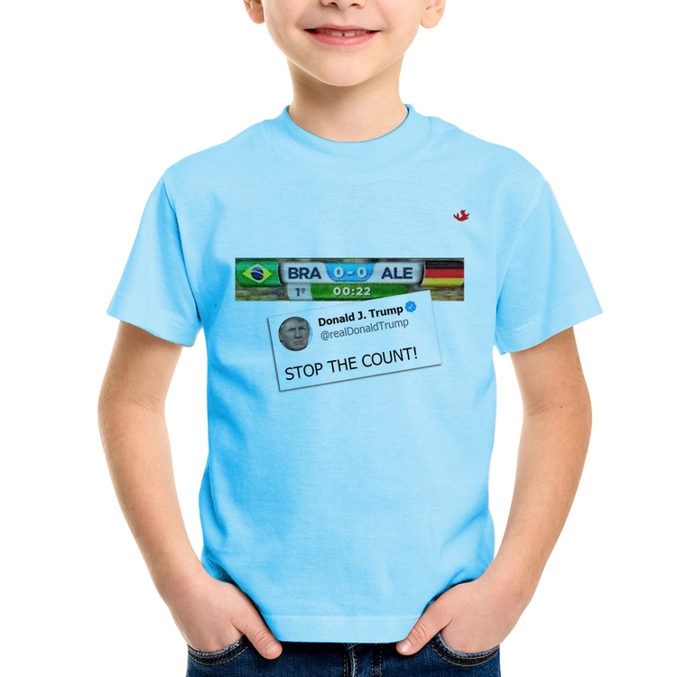 Camiseta Infantil Stop the Count 7x1 - Azul Bebê