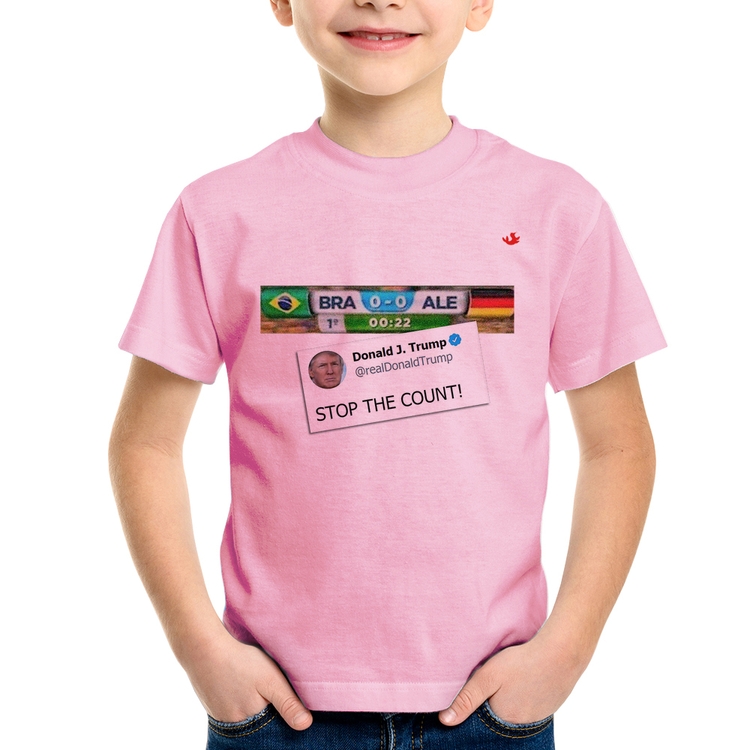 Camiseta Infantil Stop the Count 7x1 - Rosa Bebê