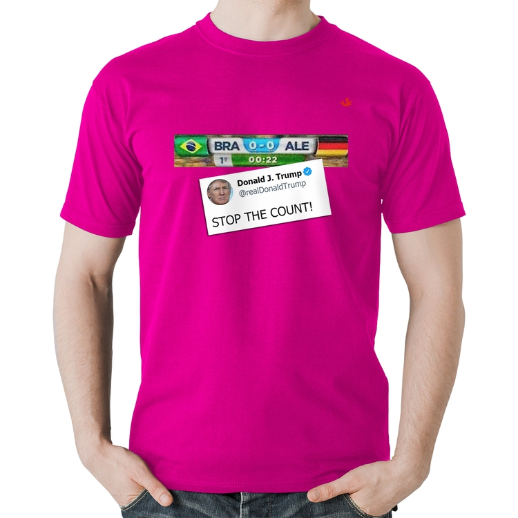 Camiseta Algodão Stop the Count 7x1 - Rosa