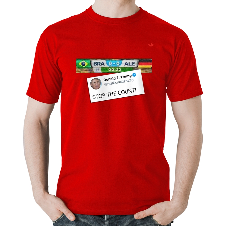 Camiseta Algodão Stop the Count 7x1 - Vermelha