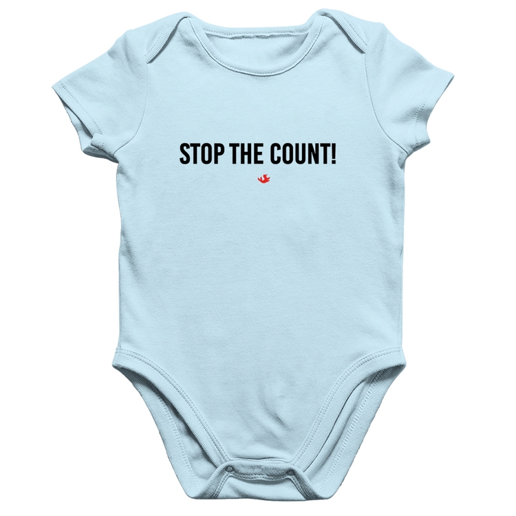 Body Bebê Algodão Stop the Count - Azul Bebê