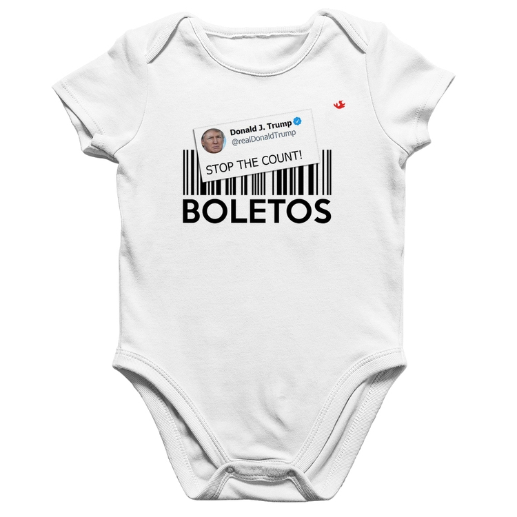 Body Bebê Algodão Stop the Count Boletos - Branco
