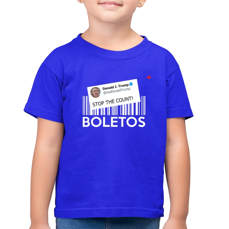 Camiseta Algodão Infantil Stop the Count Boletos - Azul Royal