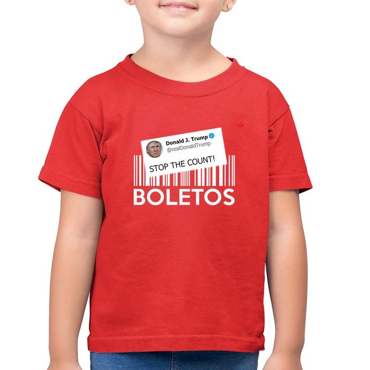 Camiseta Algodão Infantil Stop the Count Boletos - Vermelha