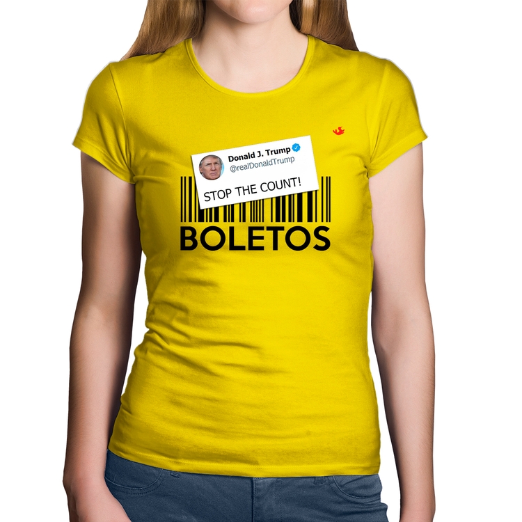 Baby Look Algodão Stop the Count Boletos - Amarela