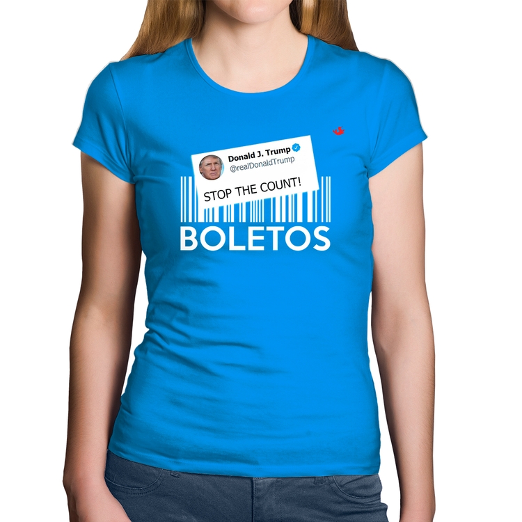 Baby Look Algodão Stop the Count Boletos - Azul