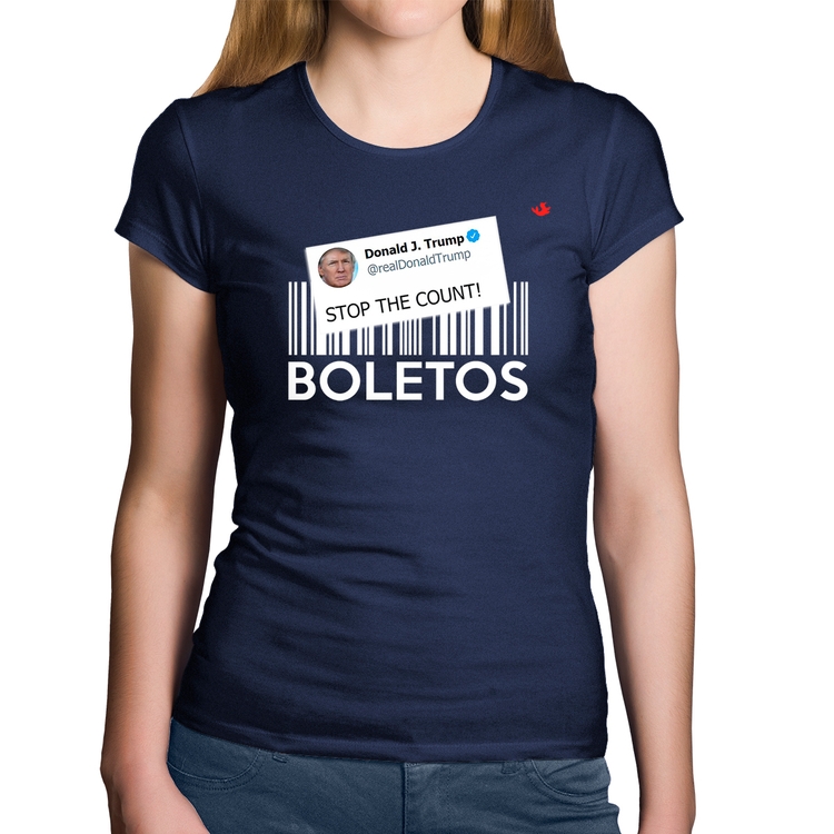 Baby Look Algodão Stop the Count Boletos - Marinho