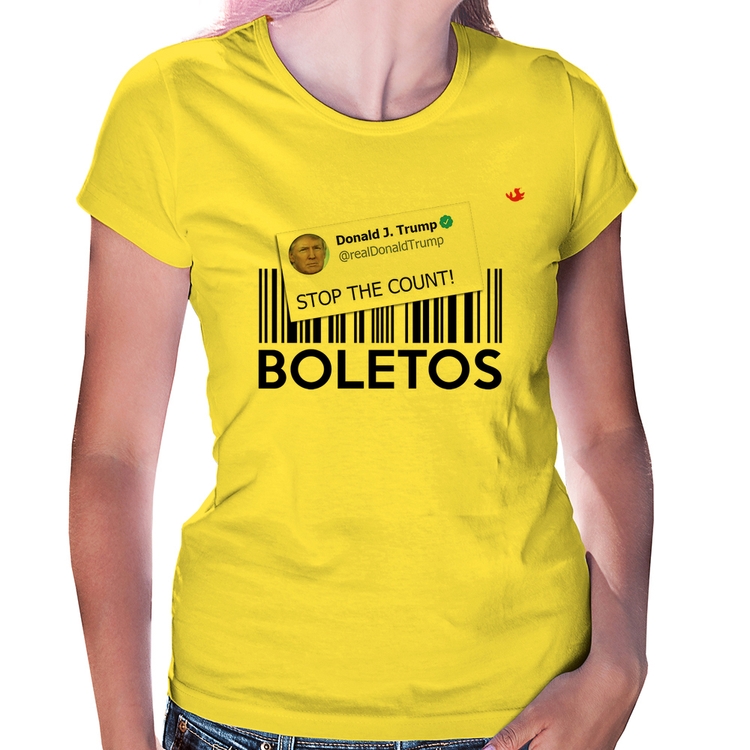 Baby Look Stop the Count Boletos - Amarela