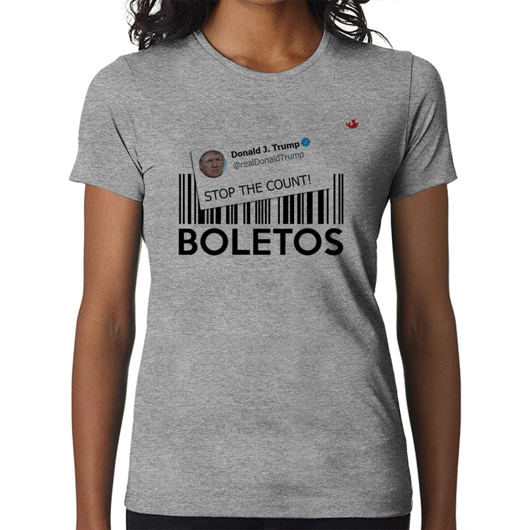 Baby Look Stop the Count Boletos - Cinza