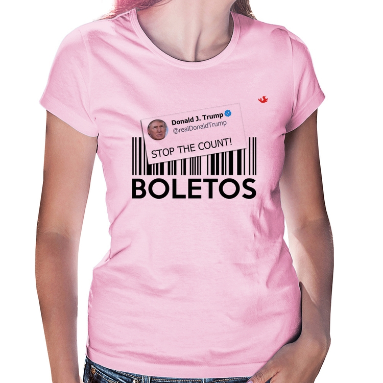 Baby Look Stop the Count Boletos - Rosa Bebê