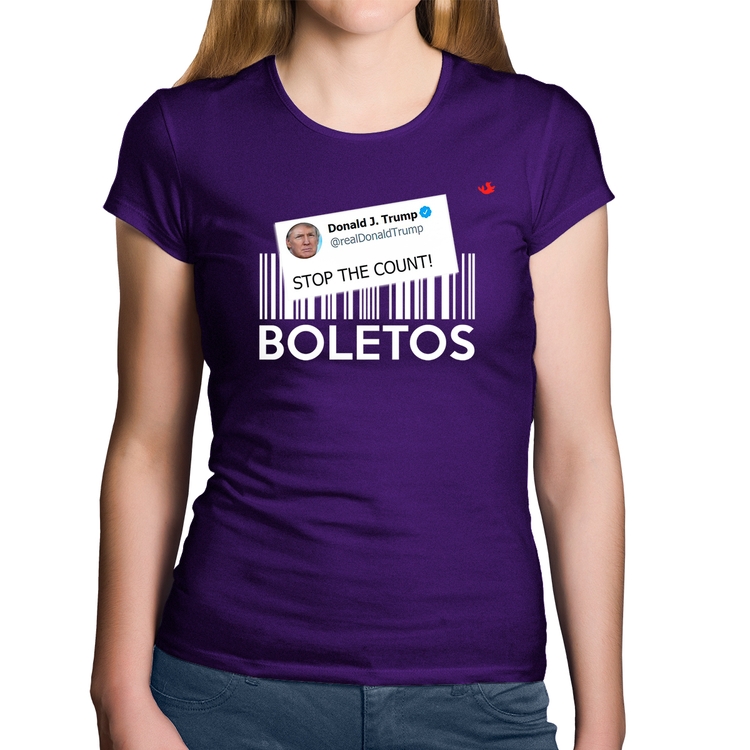 Baby Look Algodão Stop the Count Boletos - Roxa