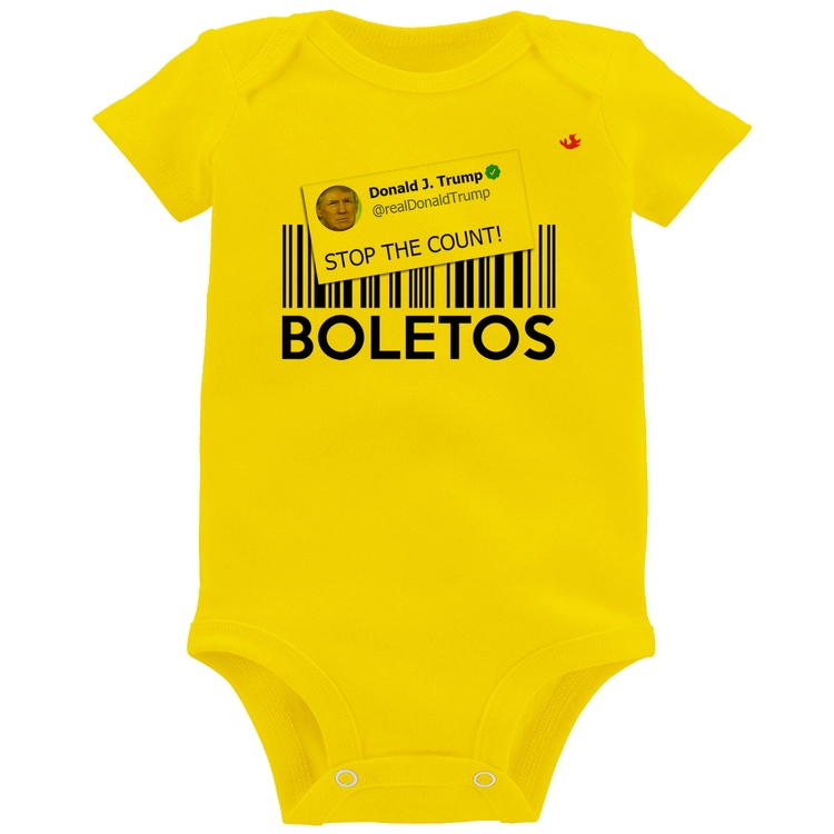 Body Bebê Stop the Count Boletos - Amarelo