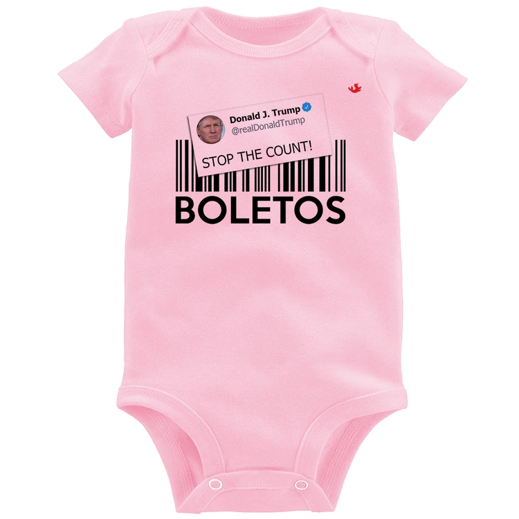 Body Bebê Stop the Count Boletos - Rosa Bebê