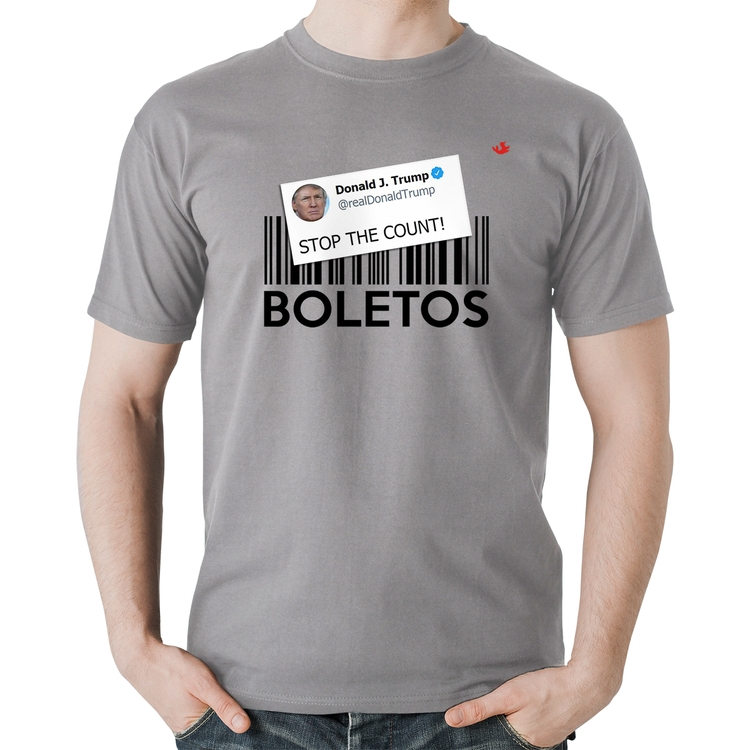 Camiseta Algodão Stop the Count Boletos - Cinza