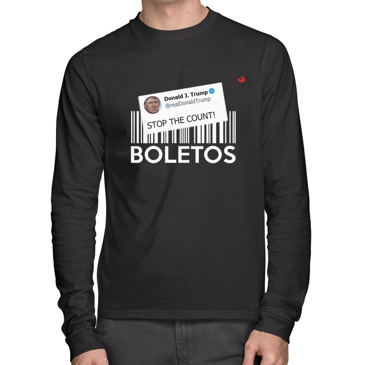 Camiseta Algodão Stop the Count Boletos Manga Longa