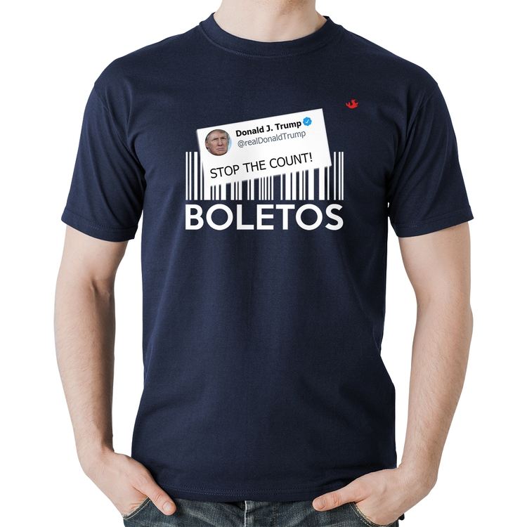 Camiseta Algodão Stop the Count Boletos - Marinho