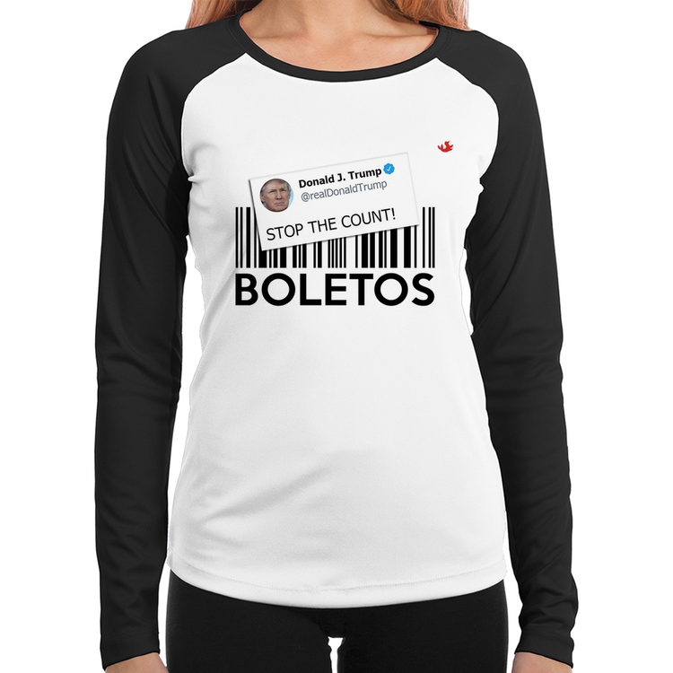 Baby Look Raglan Stop the Count Boletos Manga Longa
