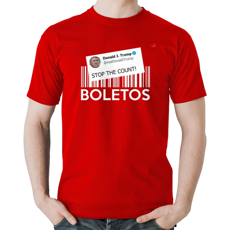 Camiseta Algodão Stop the Count Boletos - Vermelha