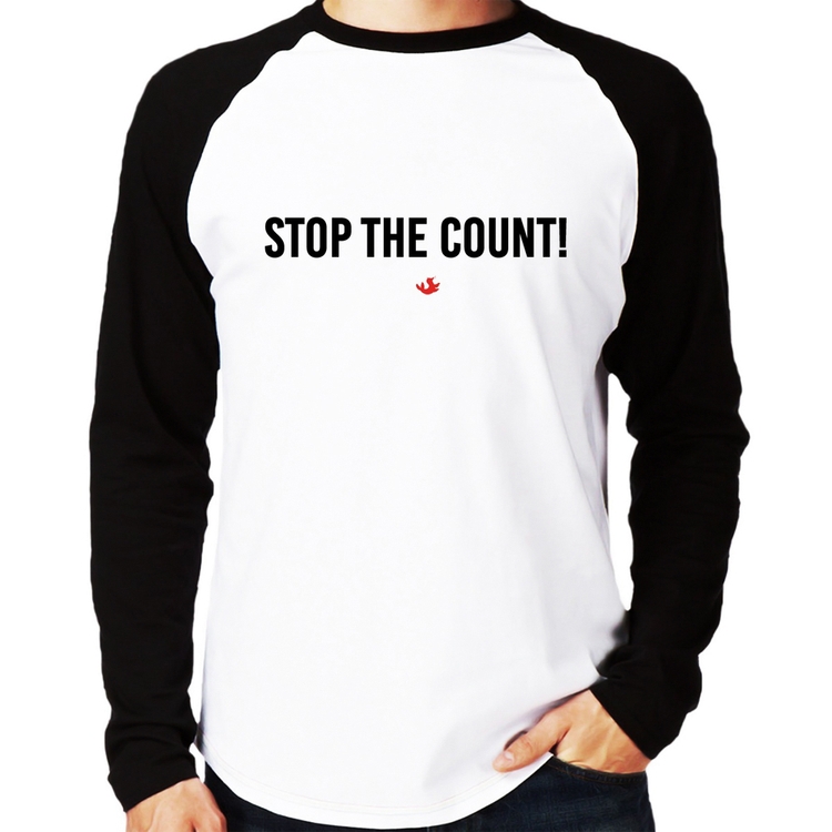 Camiseta Raglan Stop the Count Manga Longa