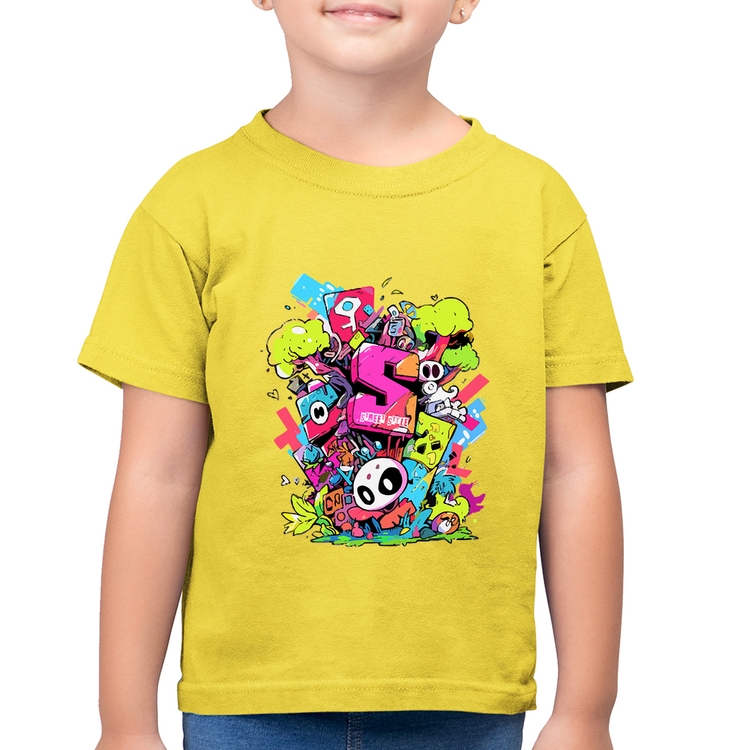 Camiseta Algodão Infantil Street Style - Amarelo Canário