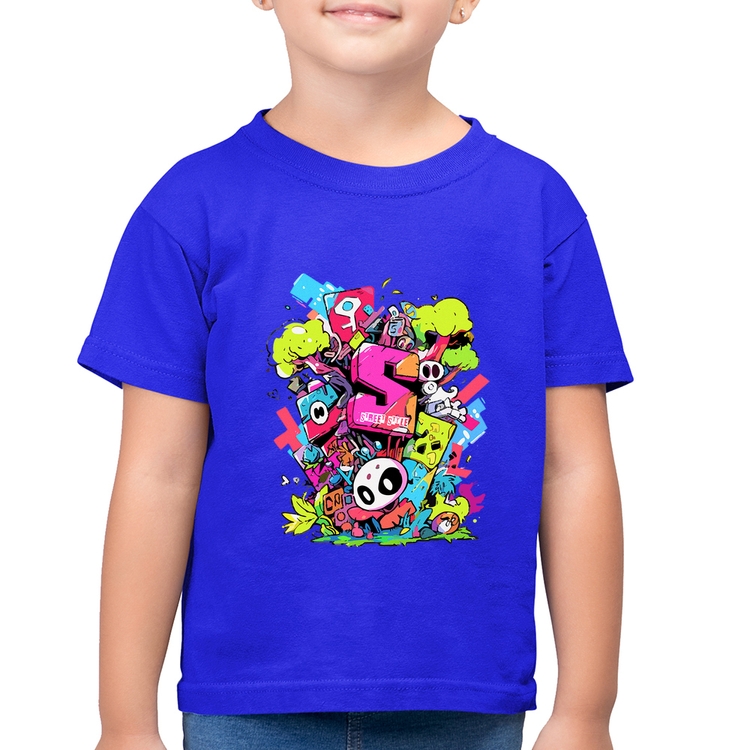 Camiseta Algodão Infantil Street Style - Azul Royal
