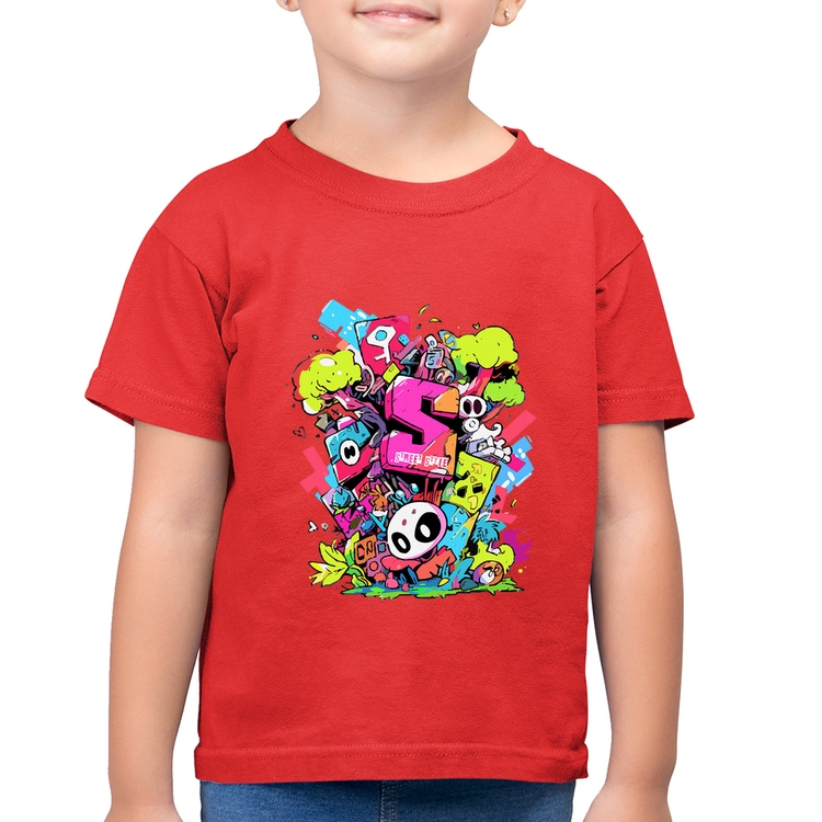 Camiseta Algodão Infantil Street Style - Vermelha