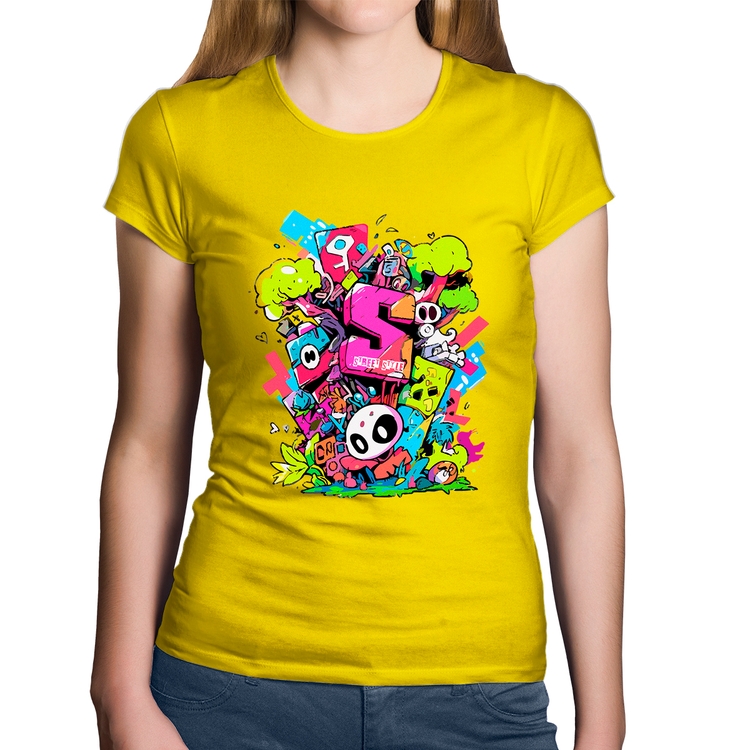 Baby Look Algodão Street Style - Amarela