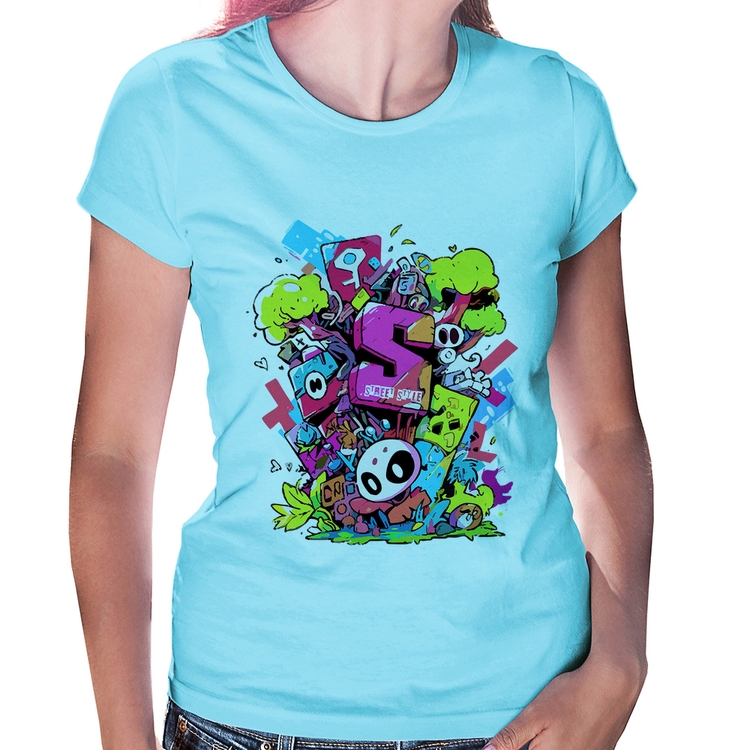 Baby Look Street Style - Azul Bebê