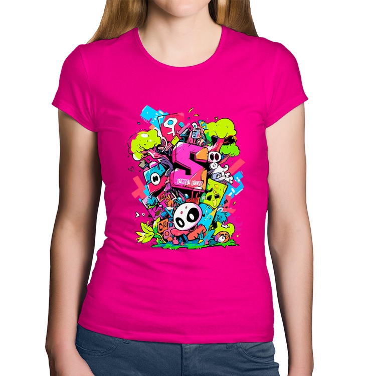 Baby Look Algodão Street Style - Rosa