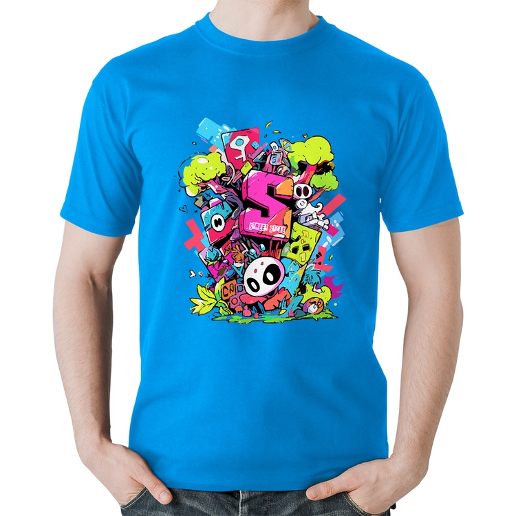 Camiseta Algodão Street Style - Azul