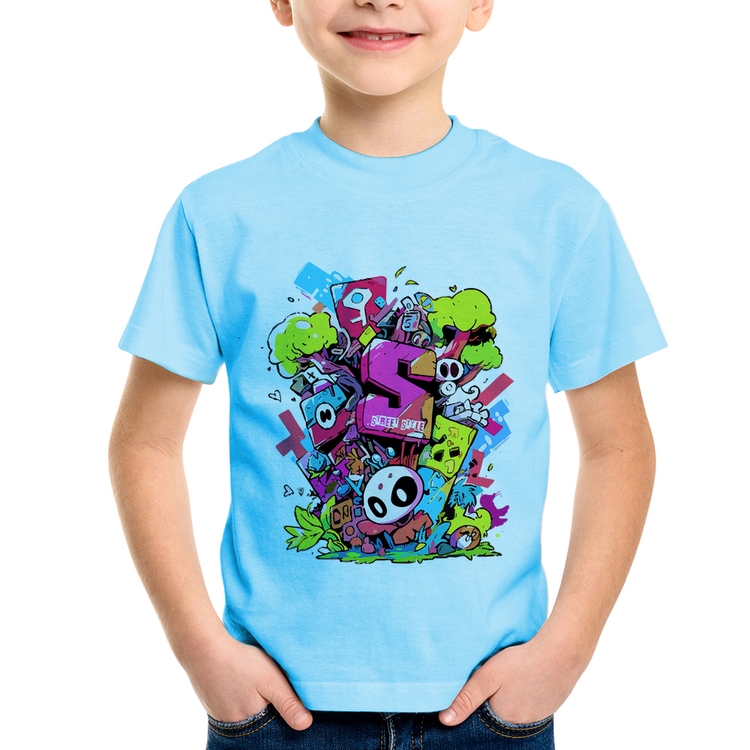 Camiseta Infantil Street Style - Azul Bebê