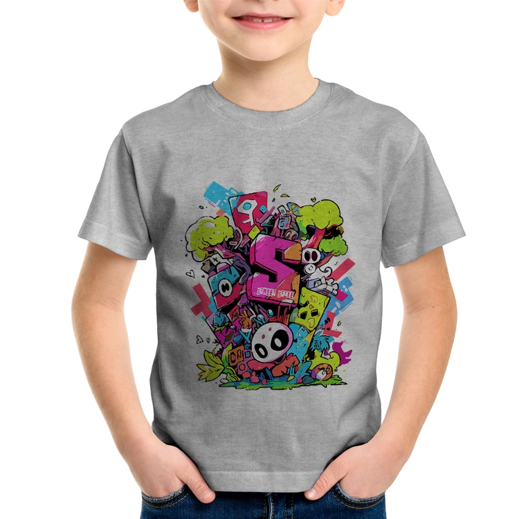 Camiseta Infantil Street Style - Cinza