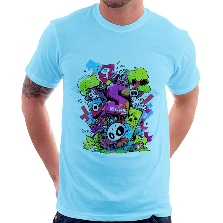 Camiseta Street Style - Azul Bebê