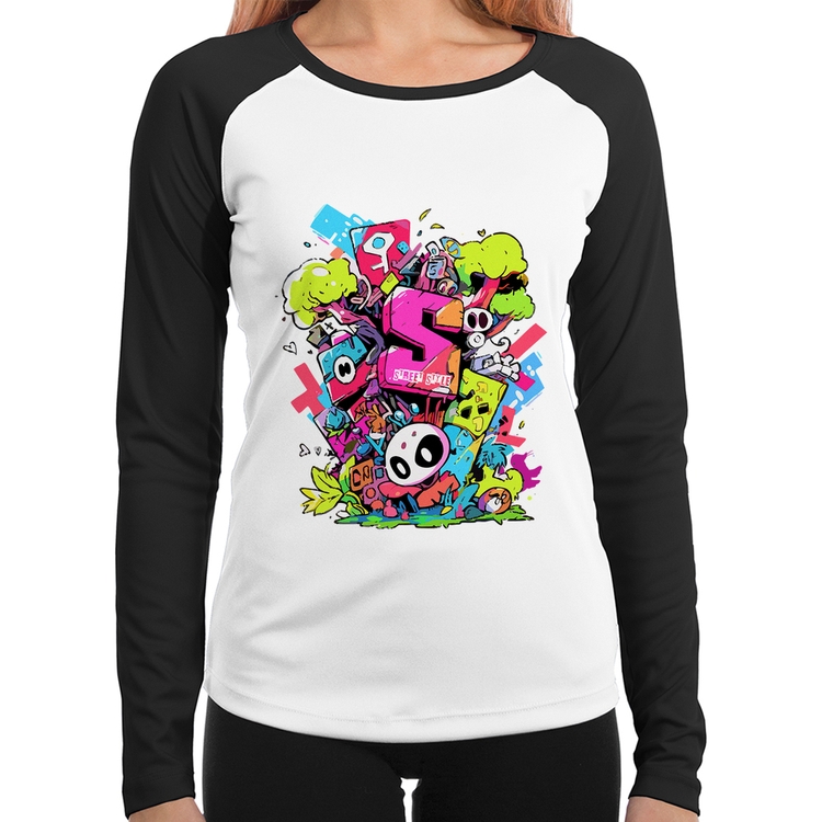 Baby Look Raglan Street Style Manga Longa