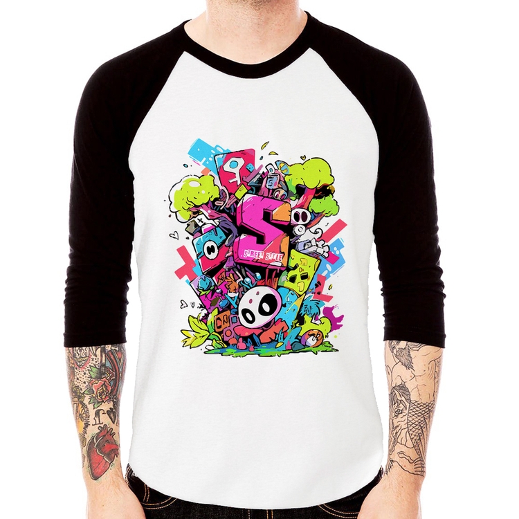 Camiseta Raglan Street Style Manga 3/4