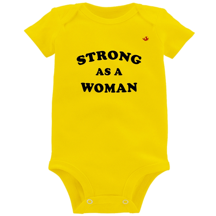 Body Bebê Strong as a woman - Amarelo