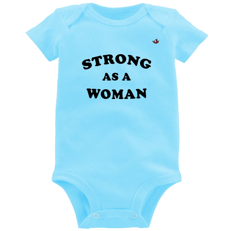 Body Bebê Strong as a woman - Azul Bebê