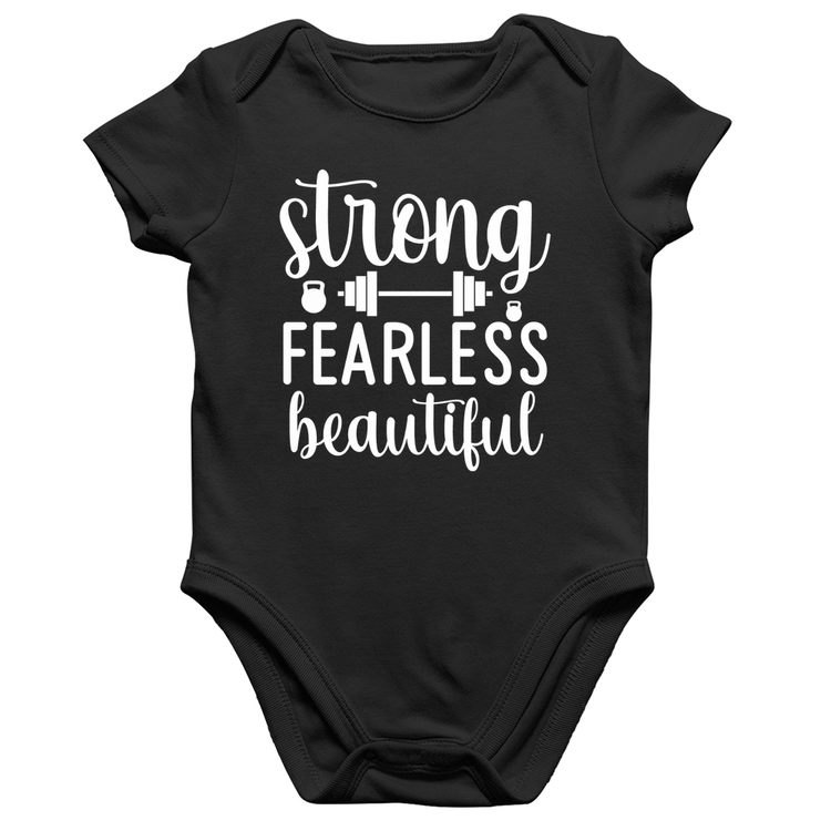 Body Bebê Algodão Strong Fearless Beautiful