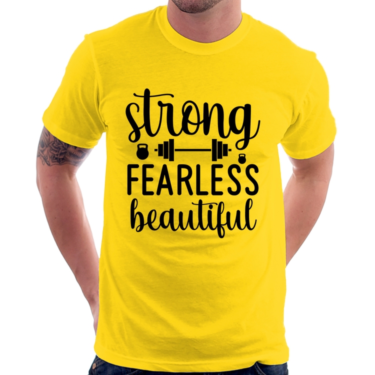 Camiseta Strong Fearless Beautiful - Amarela