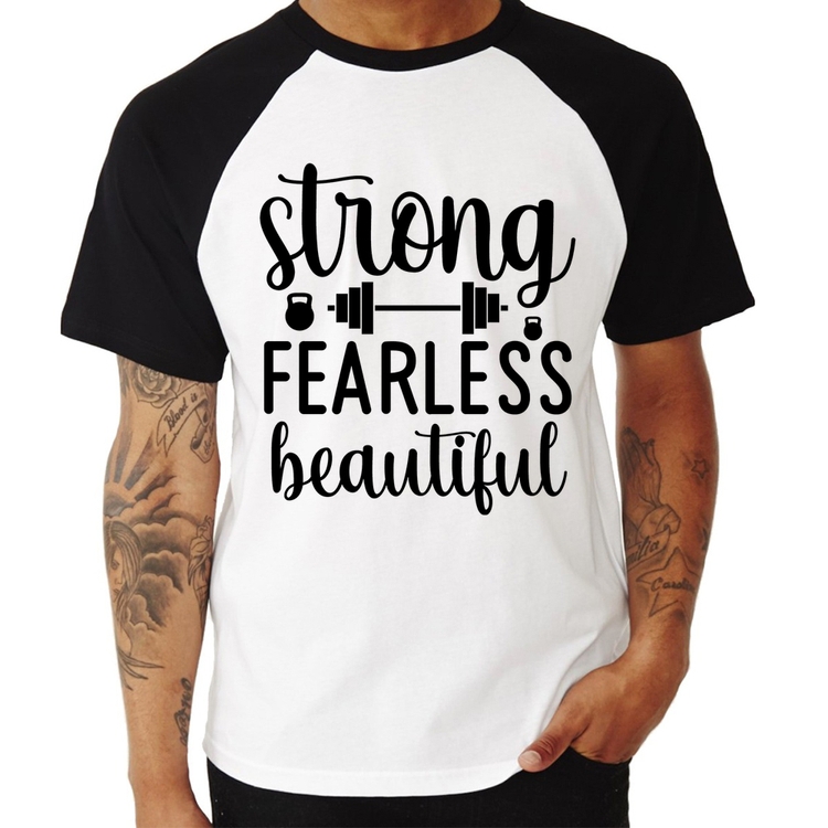 Camiseta Raglan Strong Fearless Beautiful