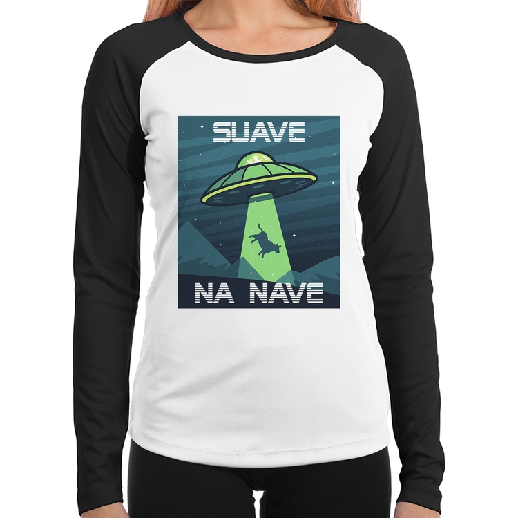 Baby Look Raglan Suave na nave Manga Longa