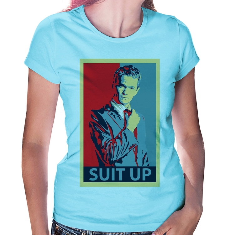 Baby Look Suit Up Barney Stinson - Azul Bebê