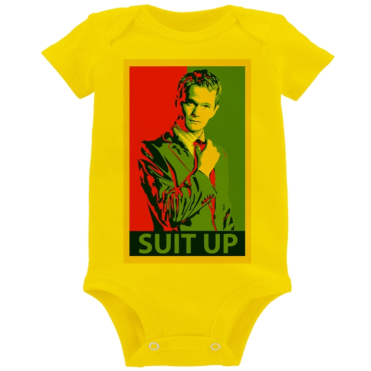 Body Bebê Suit Up Barney Stinson - Amarelo
