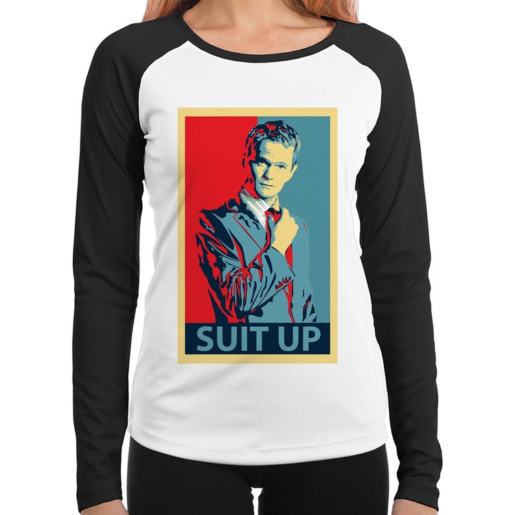Baby Look Raglan Suit Up Barney Stinson Manga Longa