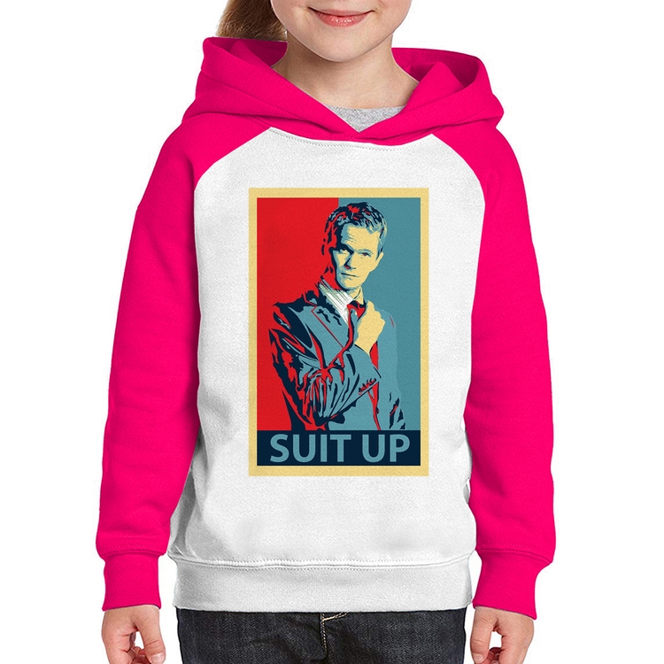 Moletom Infantil Suit Up Barney Stinson - Branco/Rosa