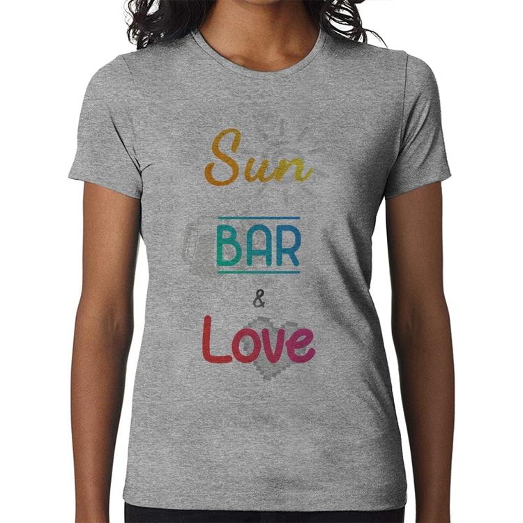 Baby Look Sun Bar & Love - Cinza