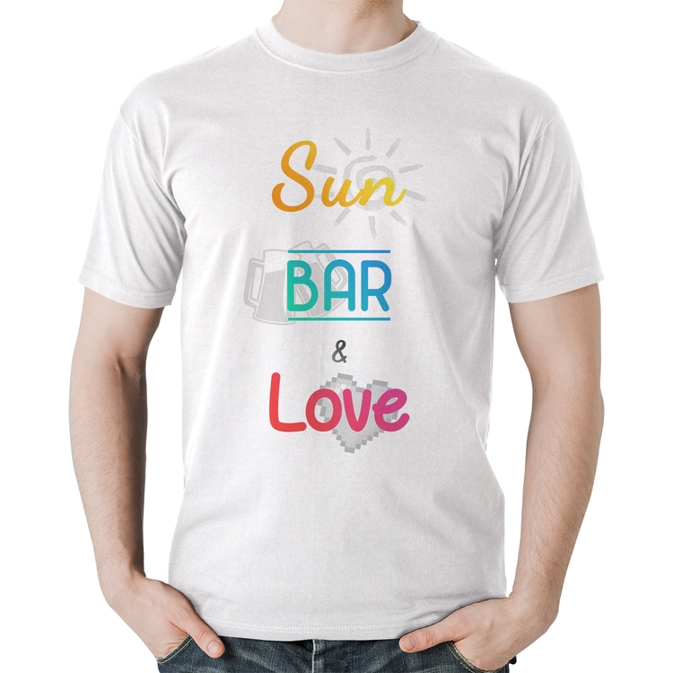 Camiseta Algodão Sun Bar & Love - Branca