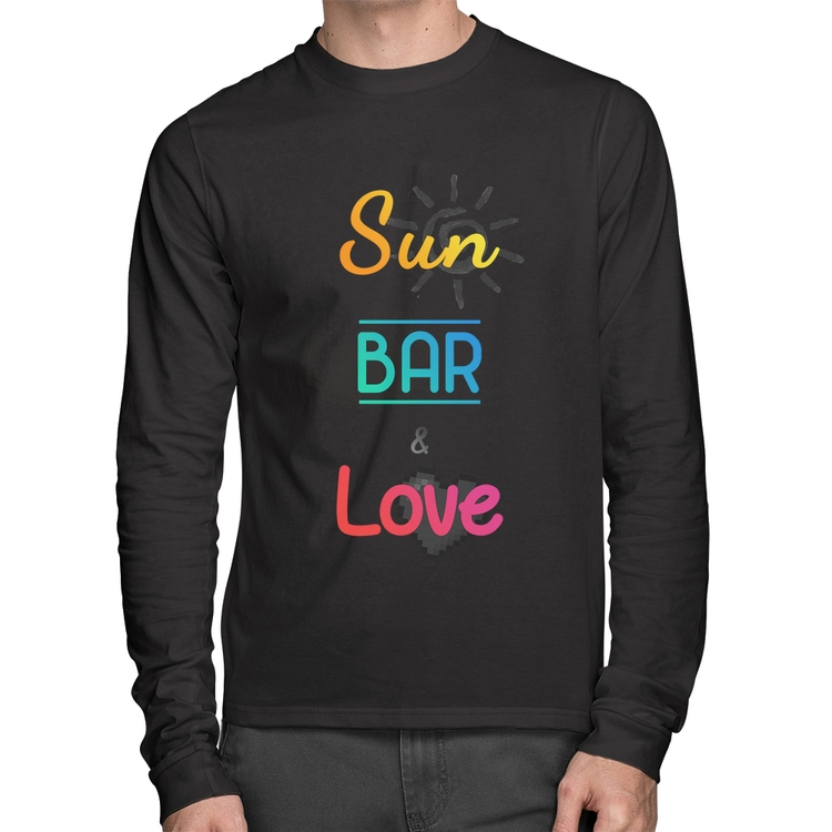 Camiseta Algodão Sun Bar & Love Manga Longa